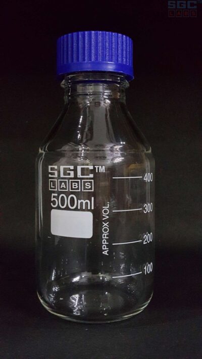 glass reagent bottle clear with plastic screw cap 500ml