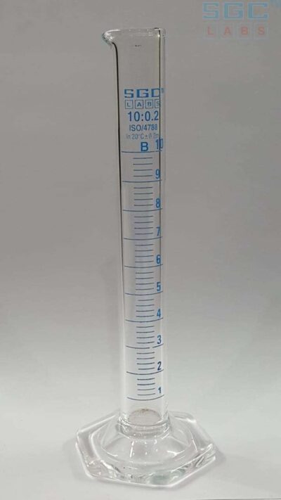 Measuring Cylinder ‘SGCLABS’ with Spout Hexa. Base ‘A’ 10 ml.