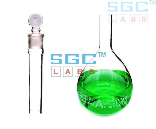 250 ml volumetric flask ASTM E-288 class A with penny head stopper