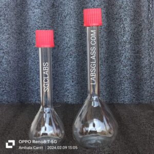 Buy 50ml Volumetric Flask Borosilicate Glass Screw Cap Class A - Laboratory Glassware | SGC LABS® India