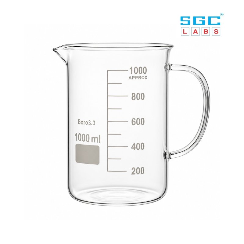 Low Form Beaker with Glass Handle - SGC LABS® | Laboratory Glassware ...