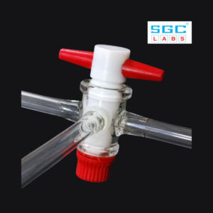 PTFE Key Stopcock T Bore (3-Way) – Borosilicate Glass